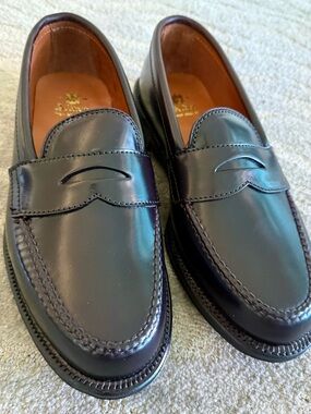 Alden Men’s Burgundy Cordovan Penny Loafers color 8 size 8 E